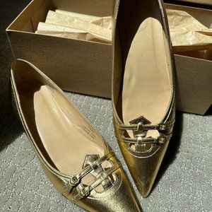 J. Crew Gold Metallic Flat